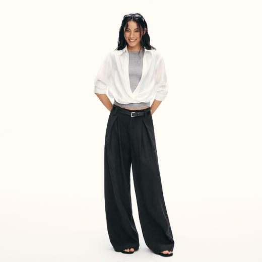 Ariseism黑标 简约垂感休闲西装裤女春季新款长裤子 商品图3