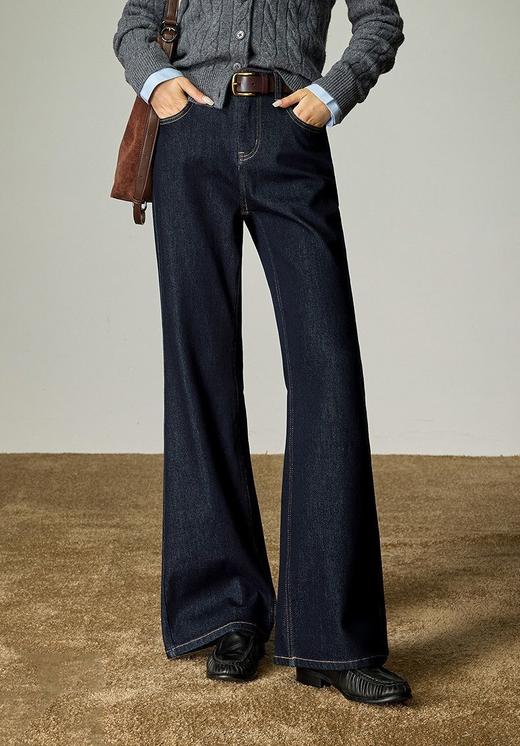 超正丹宁原色抗皱免熨原色微喇直筒牛仔裤 商品图9