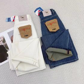 F0327117弹力窄版直筒牛仔裤女2026新款春季宽松阔腿裤