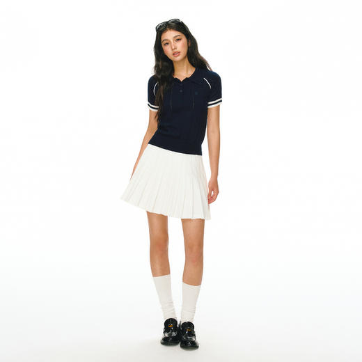 Ariseism 美式复古POLO领针织短袖上衣女夏季新款上衣 商品图4