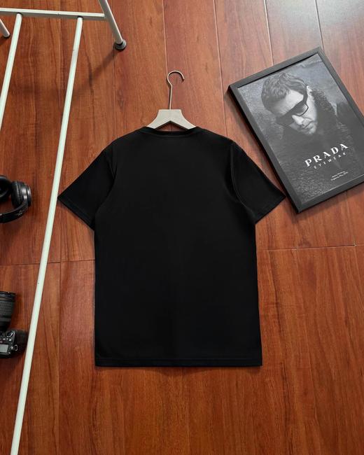 F032749基础百搭黑白两色刺绣简约圆领情侣款短袖T恤 商品图4