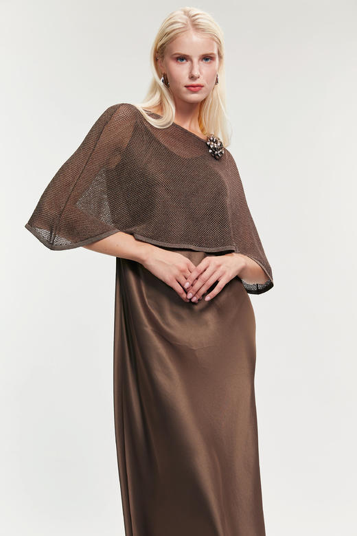 SAFICOO 时尚百搭 斗篷式镂空针织短款披肩 商品图0