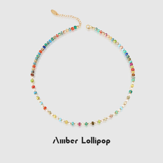 Amber Lollipop彩色串珠多巴胺天然石锁骨链/手链 商品图1