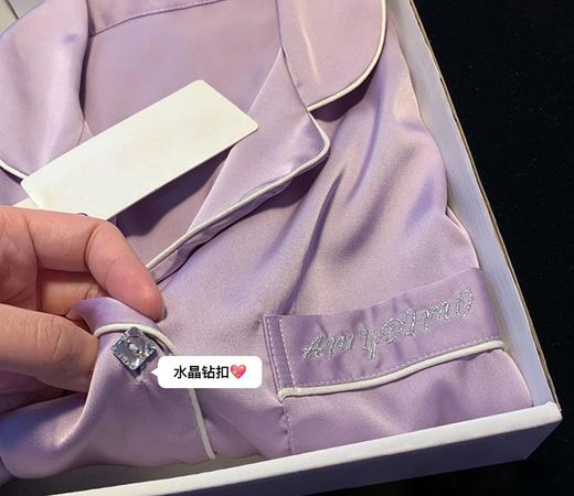 小众品牌纯色丝滑裸睡缎面睡衣套装 商品图7