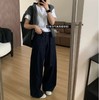 F0327118气质带腰带牛仔弯刀裤女遮胯显瘦梨形裤镰刀裤拖地裤 商品缩略图6