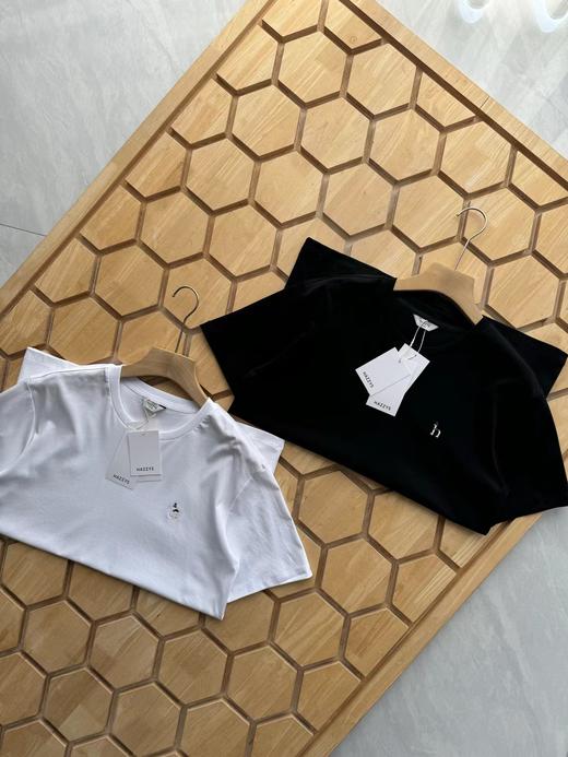 F032706夏季新款男士休闲小LOGO纯棉基础白色短袖T恤衫 商品图2