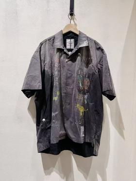男款涂鸦短袖衬衫hu019