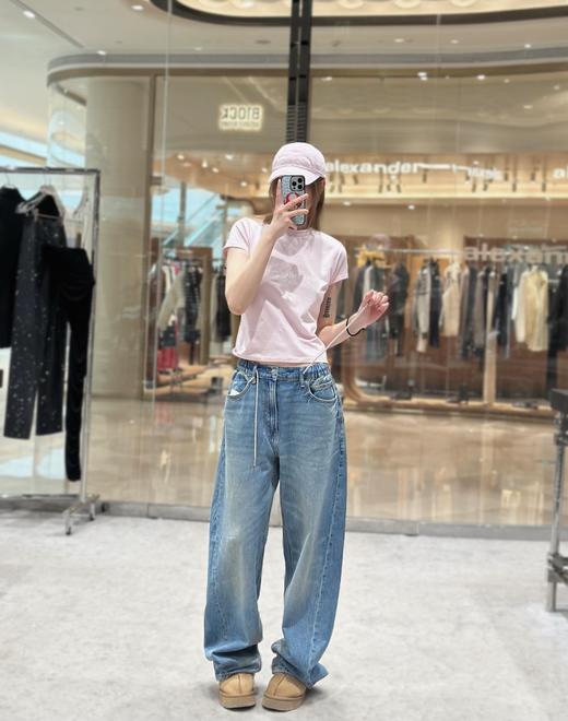 Aw* 26SS春夏新款 字母印花满水晶烫钻修身短袖圆领T恤（MM） 商品图8