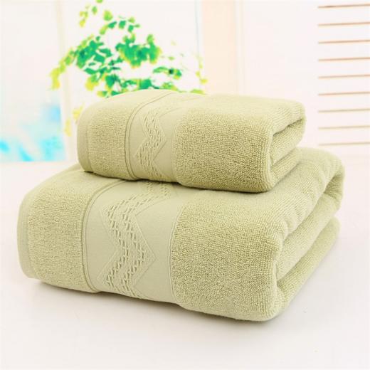 PLOVER啄木鸟 纯棉雕花毛巾套装（1条毛巾+1条浴巾）颜色随机 ZMN-MJ016 商品图4