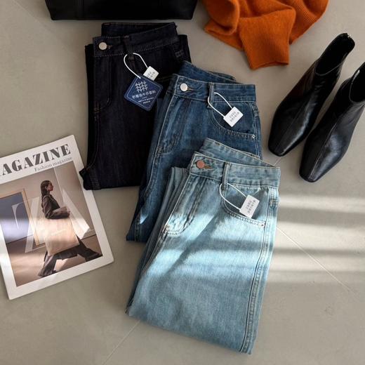 【3-5天发货】isabelle marran高腰直筒阔腿牛仔裤68211 商品图6