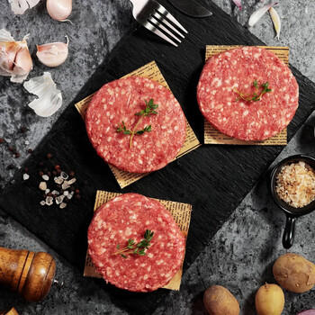 鲜京采甄选 澳洲谷饲汉堡牛肉饼2.4斤/10片 早餐汉堡饼 牛肉馅 商品图6