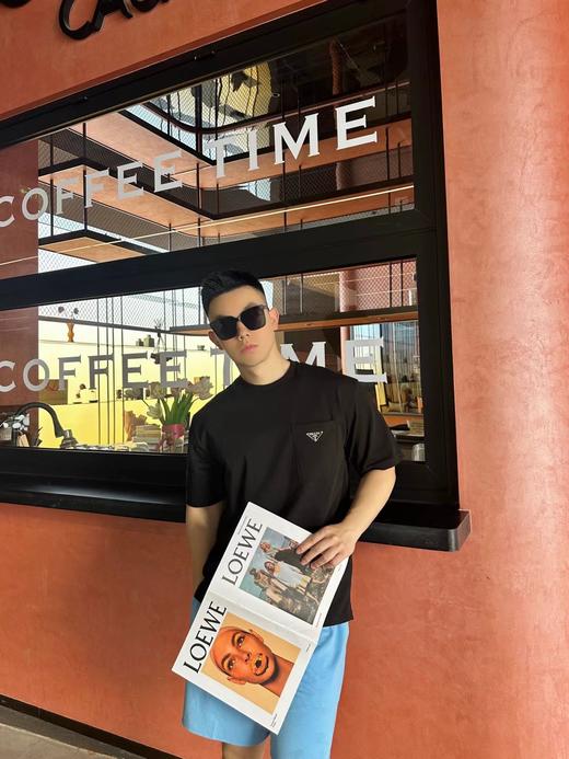 F032737夏季新款双纱精梳棉口袋三角钢标标识圆领短袖T恤 商品图10