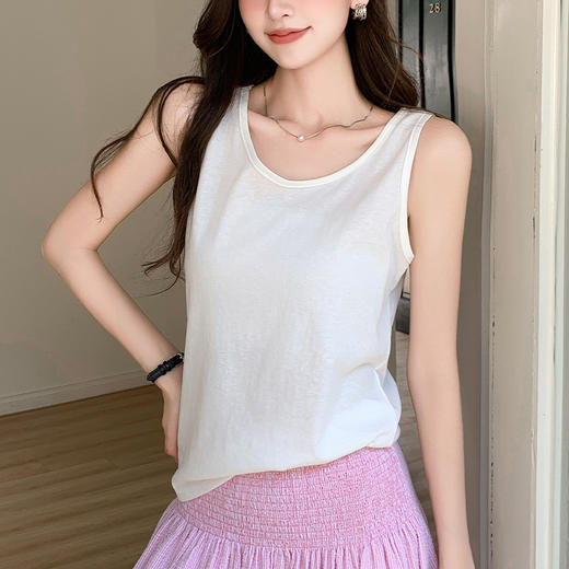 （59元买一送一 设满减拍2件立减）“云感棉”氧气背心   宽肩背心女春夏外穿宽松遮肉打底内搭圆领无袖上衣 商品图6