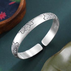 子佩集S999手工银【花辰心愿】手镯【55061217】原创设计