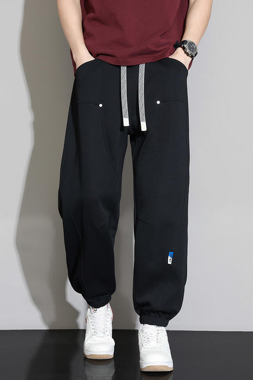 【DYF】大依优型大码男装春季束脚休闲长裤潮流百搭松紧腰棉质卫裤300斤 商品图5