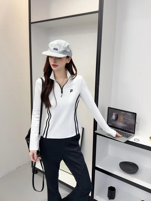 F0327103新款半拉链硅胶logo立领休闲通勤打底衫长袖上衣 商品图8