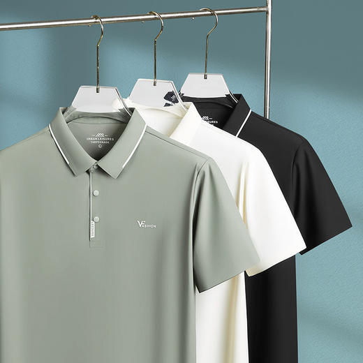 【DDP】大依优型大码男装夏季冰丝短袖POLO衫高弹力商务休闲透气上衣T恤 商品图3