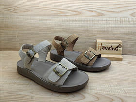 2025豪行正品夏季新款25203602舒适平底露趾凉鞋真皮休闲正品女鞋