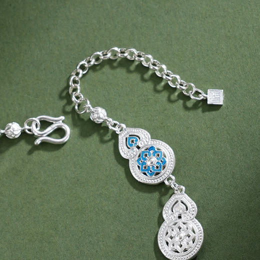 子佩集【福禄宝相】银S990手链【QFSL026】原创作品花丝珐琅彩宝相葫芦2602 商品图2