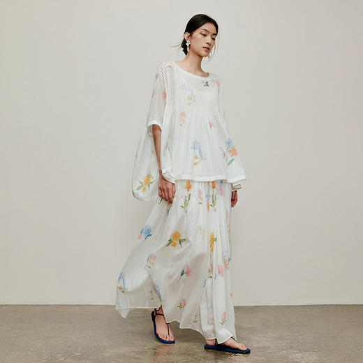 【林栖设计小店】手工绣花|婴儿棉压褶肌理感2026夏新款印花衬衣两件套1962140 商品图7