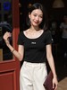 F032716一包两件夏季新款休闲百搭简约修身U领短款上衣短袖T恤 商品缩略图10