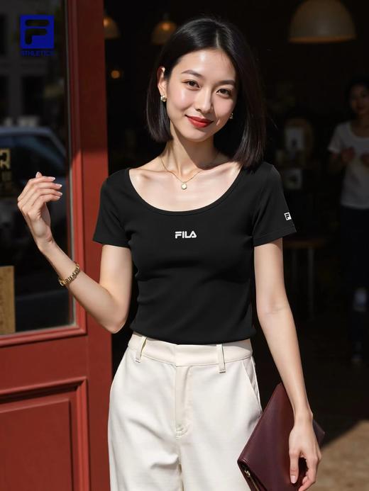 F032716一包两件夏季新款休闲百搭简约修身U领短款上衣短袖T恤 商品图10