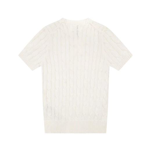 F032741小爱心刺绣麻花女款口袋刺绣圆领百搭针织短袖 商品图10