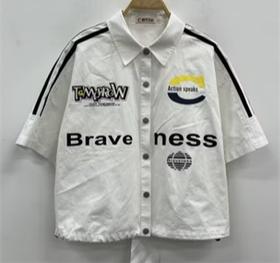 NC翻领双肩织带印花短袖衬衫60131（白）夏季262030100321