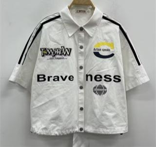 NC翻领双肩织带印花短袖衬衫60131（白）夏季262030100321 商品图0