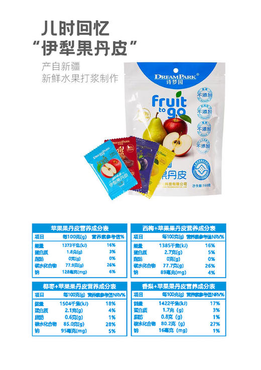 诗梦园·糖果4种水果混装果丹皮160g  解馋小零食 商品图2