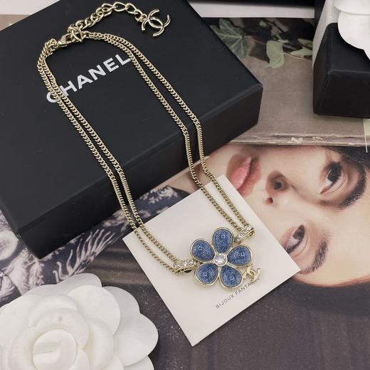 HD13 香奈儿 仿牛仔花花吊c短项链 商品图4
