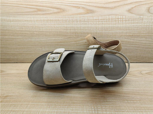 2025豪行正品夏季新款25203602舒适平底露趾凉鞋真皮休闲正品女鞋 商品图3