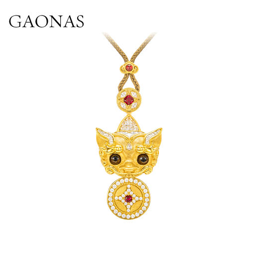 GAONAS 瑞兽献宝 时尚金色貔貅项链11938XGO 商品图0