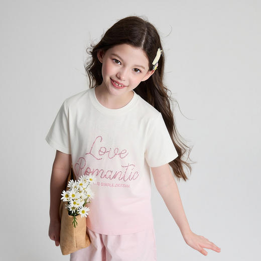 笛莎Deesha 2026年夏季新款中童女童图案T恤T恤 商品图1