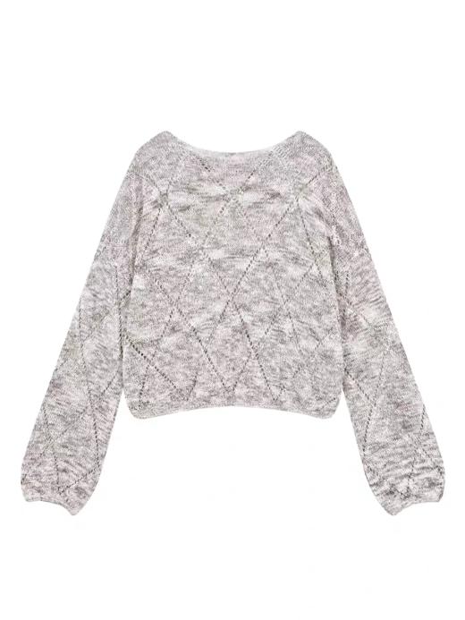 早乙女惠子saotome/STMMY222281/菱形镂空毛织罩衫 商品图3