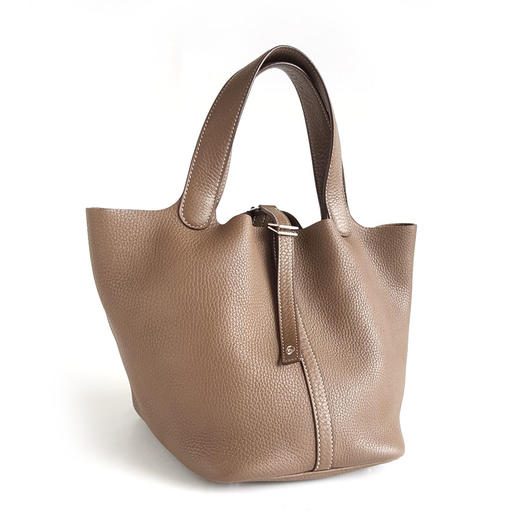 【95新】HERMES爱马仕Picotin大象灰银扣Picotin菜篮子22手提包女士260326NJS06 商品图3