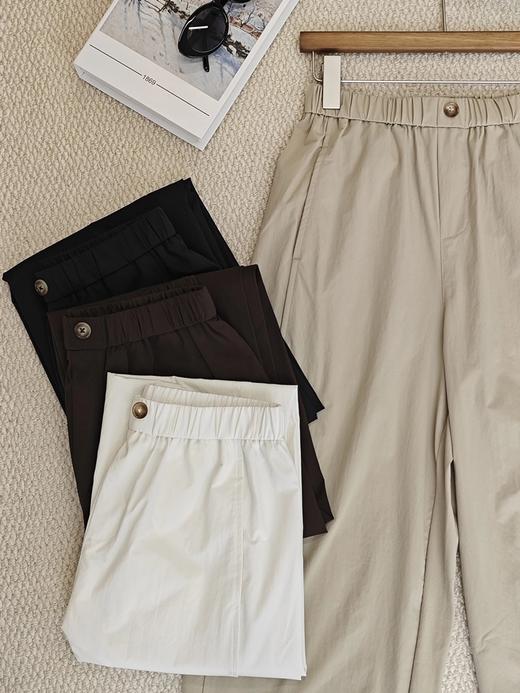 【四色可选】耐尔 松紧腰休闲阔腿女裤 商品图12