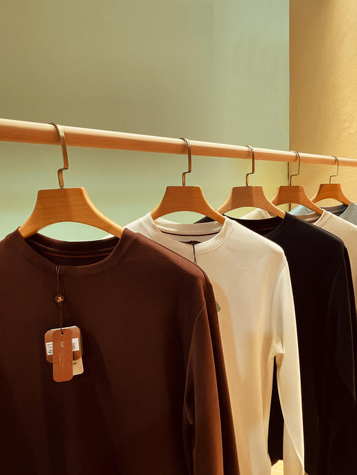 意奢老钱风常青款纯色长袖T恤 商品图1