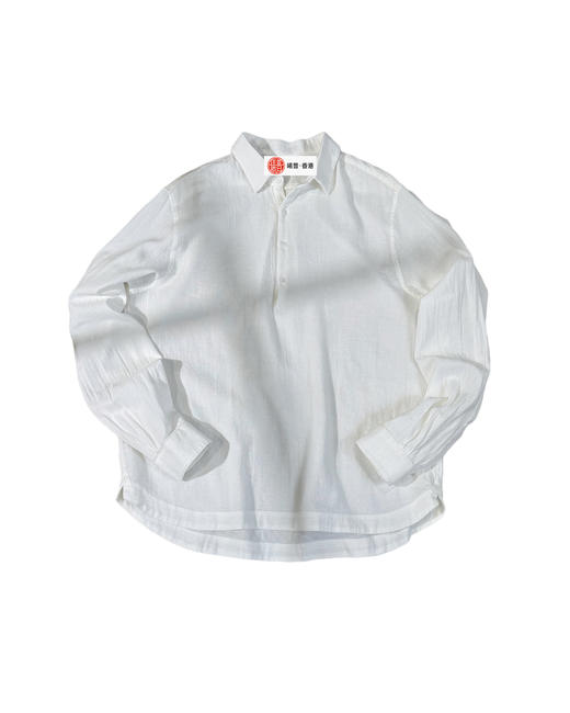 男款棉麻半开襟长袖衬衫ba 商品图0