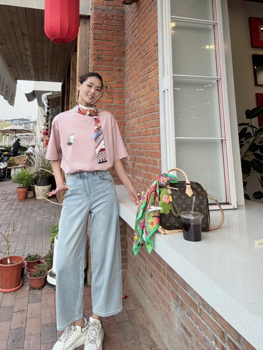 【可以跑步的牛仔裤】噢蜜ooomeooo梨形天敌九分牛仔裤 商品图0