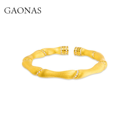GAONAS  亭亭轩竹照 金色中式贵气手镯11934SGO 商品图2
