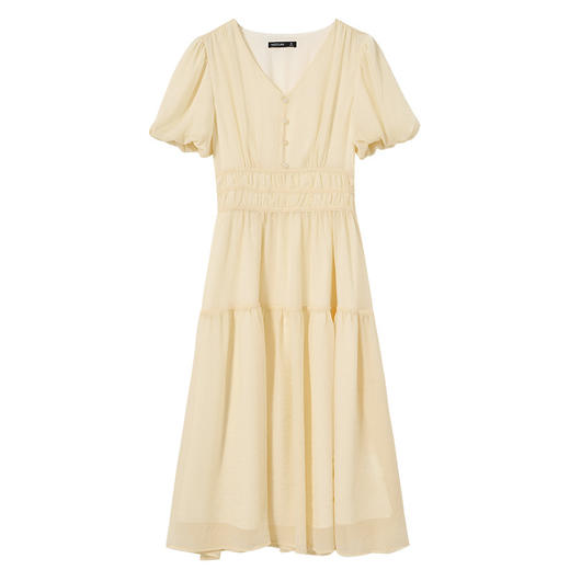 法式温柔泡泡袖茶歇裙女夏季收腰显瘦度假风中长裙连衣裙LXD50902 商品图2