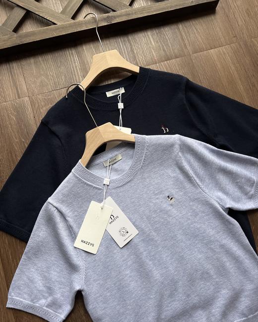 点此购买 哈吉斯女士春季时尚休闲通勤打底圆领短袖针织衫 xj 343638 商品图8