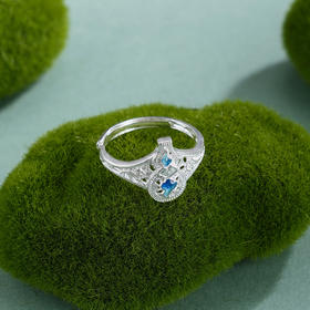 子佩集【云福双至】银S990戒指【QFJZ010】原创作品花丝珐琅彩祥云葫芦2602