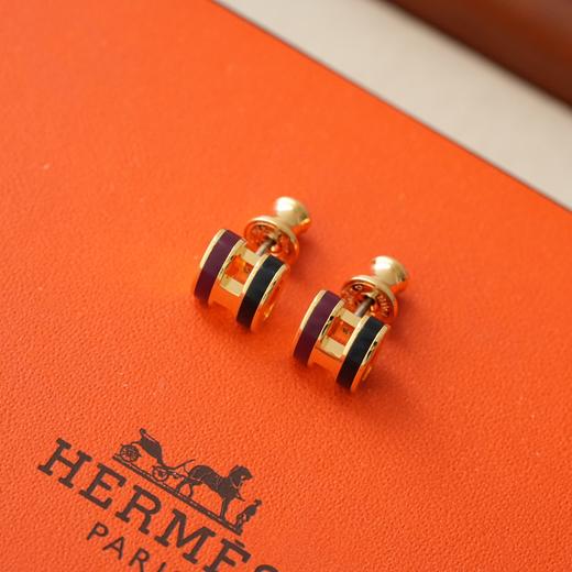 HD1 爱马仕 Hermes Mini Pop H Rocabar 拼色迷你珐琅耳钉 商品图0