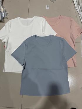 F0327113春夏氛围感糖果色系纯色舒适柔软圆领短袖T恤
