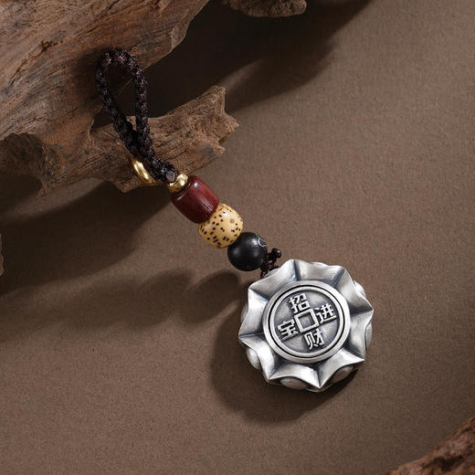 子佩集【财来运转】银S999钥匙扣【YSY011】小摆件仿古可转动招财进宝八方来财八卦元宝2602 商品图1