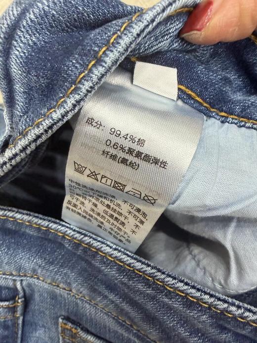 F0327112棉质混纺阔腿牛仔裤水洗做旧直筒休闲裤 商品图11