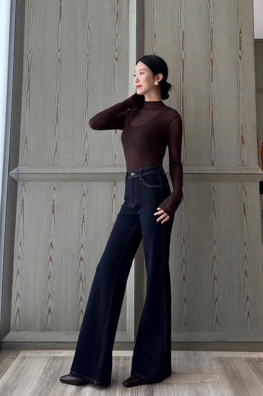 超正丹宁原色抗皱免熨原色微喇直筒牛仔裤 商品图1