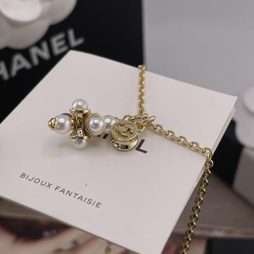 HD15 香奈儿 堆叠杠铃珠双坠项链 商品图8